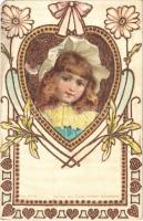 Children art postcard. Verlag v. Carl Hirsch Serie No. 20. Art Nouveau, floral, litho (EM)