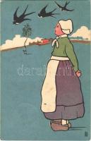 1918 Children art postcard, folklore. C. T. & Cie. Serie 110. (EK)