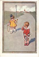 Children art postcard. B.K.W.I. 310-6. s: K. Feiertag (EK)