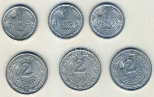 1941-44. 1P (3x) + 2P (3x) "koronás-címeres" ellenjeggyel T:2,3