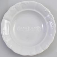 Zsolnay porcelán mélytányér, 6 db, jelzett, apró mázhibákkal, kopásnyomokkal, d: 24 cm