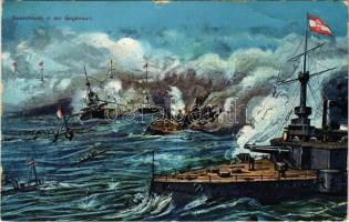 Seeschlacht in der Gegenwart / Osztrák-magyar csatahajók egy tengeri ütközetben / WWI Austro-Hungarian Navy K.u.K. Kriegsmarine naval battle, battleships (EK)