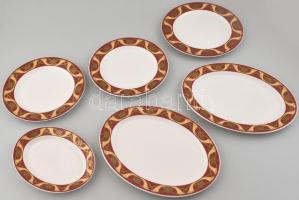 Villeroy & Boch 6 db-os porcelán tányér/tál készlet (4 különféle méret), levonóképes, jelzettek (Budavári Fortuna Étterem pecsétjével), kis kopással