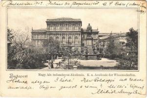 1902 Budapest V. Magyar Kir. Tudományos Akadémia, Széchenyi szobor (EK)