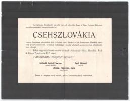 1938 Csehszlovákia halotti értesítője (az első bécsi döntés reflexiója), szakadásokkal