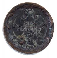 Ausztria 1762W 1kr Cu "Mária Terézia" 4mm vastag lapkán T:2 patina Austria 1762W 1 Kreutzer Cu "Maria Theresia" on 4mm thick coin C:XF patina Krause KM#1993