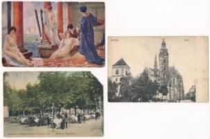 26 db RÉGI képeslap vegyes minőségben: főleg festmény reprok / 26 pre-1945 postcards in mixed quality: mostly painting repros