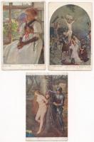 26 db RÉGI képeslap vegyes minőségben: főleg festmény reprok / 26 pre-1945 postcards in mixed qualit...