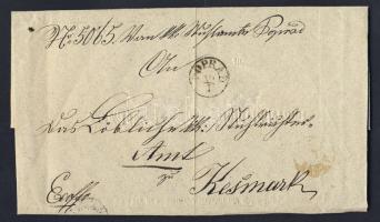 ca. 1860. Ex offó "PESTH" - Poprad majd újra felhasználva "POPRAD" - "LŐCSE" - Késmárk