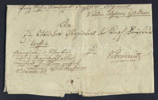 1813. Prinz Hessen Hamburg huszárezred hivatalos levele Körmöcbányára