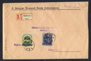 1939. Ajánlott banklevél Szent István bélyegekkel