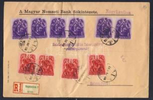 1939. Ajánlott banklevél Szent István bélyegekkel