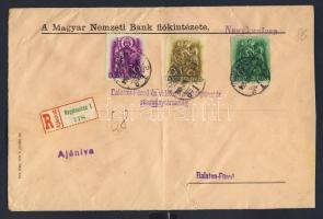 1939. Ajánlott banklevél Szent István bélyegekkel