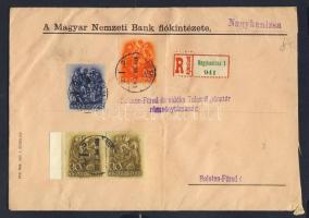 1939. Ajánlott banklevél Szent István bélyegekkel