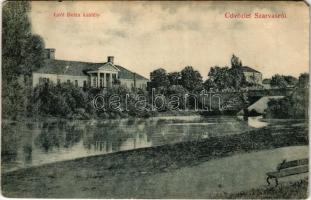 1913 Szarvas, Gróf Bolza kastély, híd (EM)