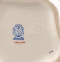 Herendi Viktória mintás porcelán kosár, kézzel festett, jelzett, apró lepattanásokkal, d: 15 cm