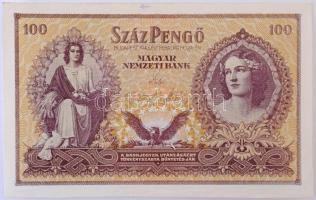 1943. 100P "Szálasi-kiadás" kiadatlan, sor- és sorozatszám nélkül, ívből kivágva T:I- / Hungary 1943. 100 Pengő "Szálasi edition" officialy unissued, without serial number, cut from sheet C:AU  Adamo SPT18v