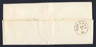 1870. Honvédelmi Minisztérium hivatalos levele "BUDA" - "ÚJBÁNYA"