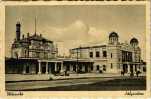 1939 Békéscsaba, Pályaudvar, vasútállomás, automobil