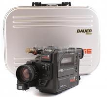 Bauer Bosch VCC 816 AF 8 mm videokamera, tartozékaival, használt állapotban, fém tartó bőröndben, nem kipróbált
