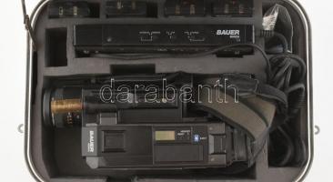 Bauer Bosch VCC 816 AF 8 mm videokamera, tartozékaival, használt állapotban, fém tartó bőröndben, ne...