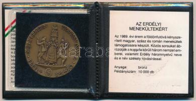 Kiss Nagy András (1930-1997) 1989. "Az Erdélyi Menekültekért" Br emlékérem műbőr tokban ta...