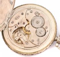 Doxa ezüst (Ag) tokkal, fém lánccal, szép geometrikus mintás számlappal, működő, jó állapotban d: 50...