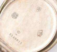 Doxa ezüst (Ag) tokkal, fém lánccal, szép geometrikus mintás számlappal, működő, jó állapotban d: 50...