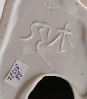 Kínai porcelán figura, kézzel festett, jelzett, kis kopásnyomokkal, m: 24 cm