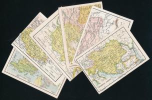 cca 1910 Neuer Taschen Welt Atlas 24 térképlapot tartalmazó kiadvány, hátoldalán adatokkal. 5 lap az Osztrák Magyar Monarchiáról 11x8,5 cm