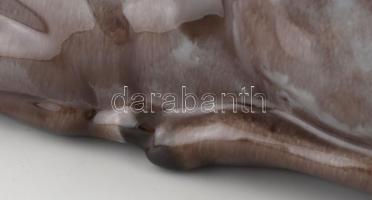 Liezen mázas kerámia őzike, jelzett, kis kopásnyomokkal, 16×14 cm