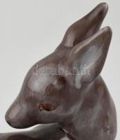 Liezen mázas kerámia őzike, jelzett, kis kopásnyomokkal, 16×14 cm