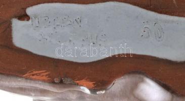 Liezen mázas kerámia őzike, jelzett, kis kopásnyomokkal, 16×14 cm