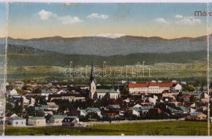 Máramarossziget, Sighetu Marmatiei; Négy részes kinyitható panorámalap / 4-tiled folding panoramacar...