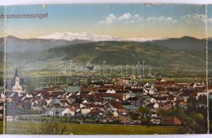 Máramarossziget, Sighetu Marmatiei; Négy részes kinyitható panorámalap / 4-tiled folding panoramacar...
