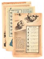 1936 Recepteket tartalmazó fali naptár 52 lappal Borító nélkül. első lap kissé szakadozott. 16x24 cm