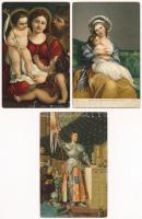 3 db RÉGI motívum képeslap: Stengel litho művész / 3 pre-1945 motive postcards: Stengel litho art
