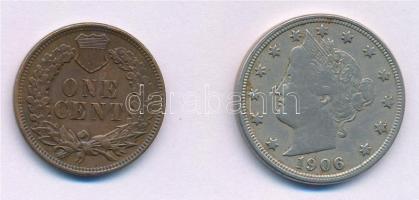 Amerikai Egyesült Államok 1906. 1c Br + 5c Ni T:2-3 USA 1906. 1 Cent Br + 5 Cents Ni C:XF-F