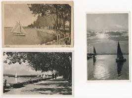Balaton - 5 db régi képeslap + 1 leporello vegyes minőségben