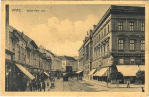 1911 Arad, Atczél Péter utca, Hoffmann Sándor divatáruháza / street, fashion shop (EK)