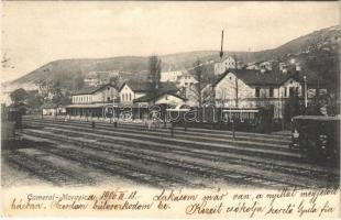 1906 Komorske-Moravice, Cameral-Moravica; vasútállomás, vonatok / Bahnhof / railway station, trains