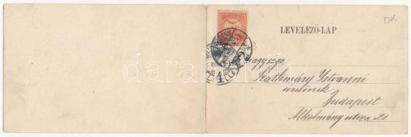 1902 Debrecen, látkép a városi vasúttal, kisvasút, zsinagóga. Pongrácz Géza kiadása, két részes kiha...