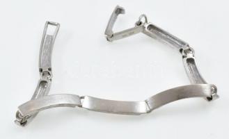 Ezüst(Ag) hullámos, glídes karkötő, jelzett, h: 19 cm, nettó: 12,63 g
