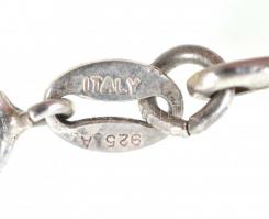 Ezüst(Ag) borostyánnal és tenyésztett gyönggyel, jelzett, h: 18,5 cm, bruttó: 12,8 g