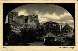 1940 Léva, Levice; Ősi vár romjai. Hajdú foto / Levicky hrad / castle ruins (fa)