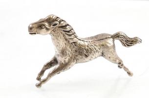 Ezüst(Ag) miniatűr ló, jelzés nélkül, h: 4,5 cm, nettó: 16,14 g