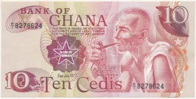 Ghána 1977. 10C T:II csak halvány hajtásnyom Ghana 1977. 10 Cedis C:XF only slightly folded
