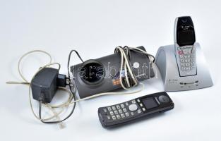 Panasonic és T-Com Sinus 700 vezeték nélküli asztali telefonok, nem kipróbált, használt állapotban