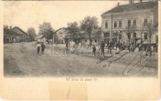 1911 Siófok, Fő utca és piac tér (r)