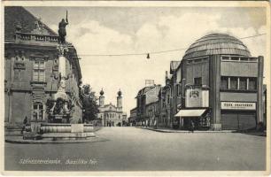 1936 Székesfehérvár, Bazilika tér, Deák testvérek divatáruháza, zsinagóga (EK)
